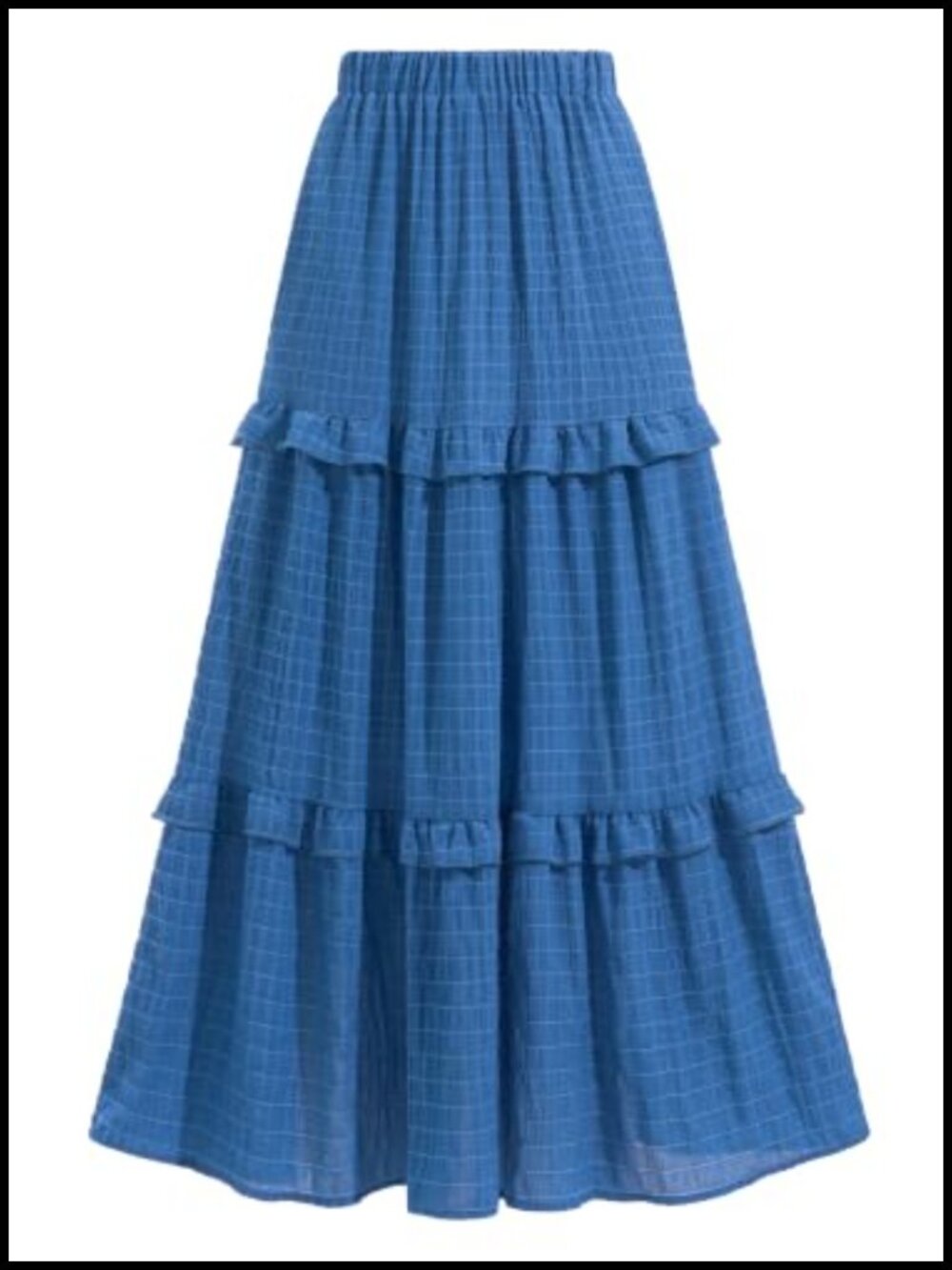 Boho Maxi Skirt Long Flowy High Waisted Tiered Ruffle Gauze